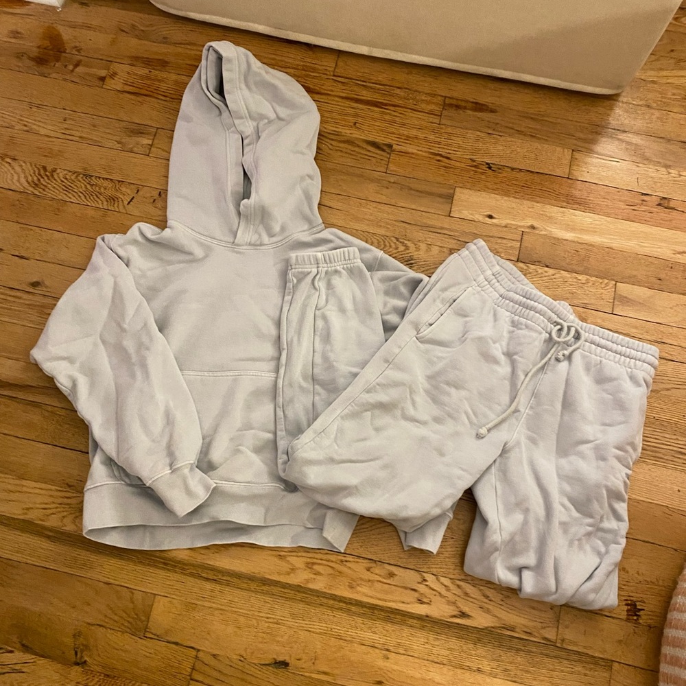 Icy Blue TNA Cozy Fleece Jogger Set